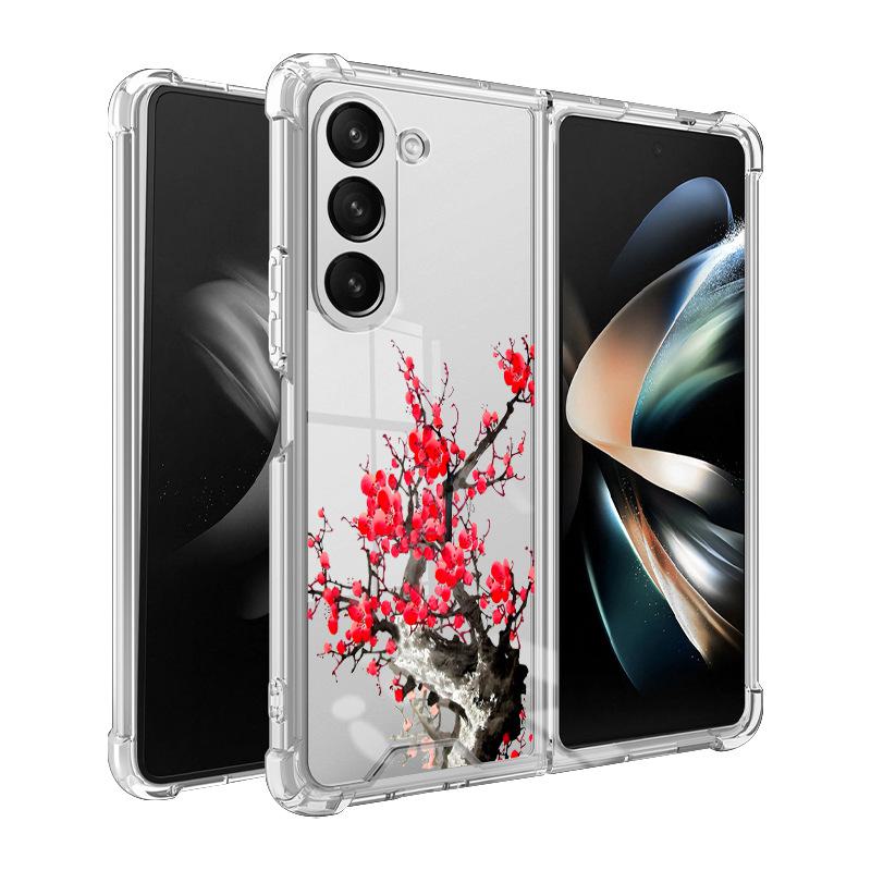 Samsung Galaxy Z Fold 5 Butterfly Lace 2-in-1 Case, TPU+PC Painted Mobile Phone Protector