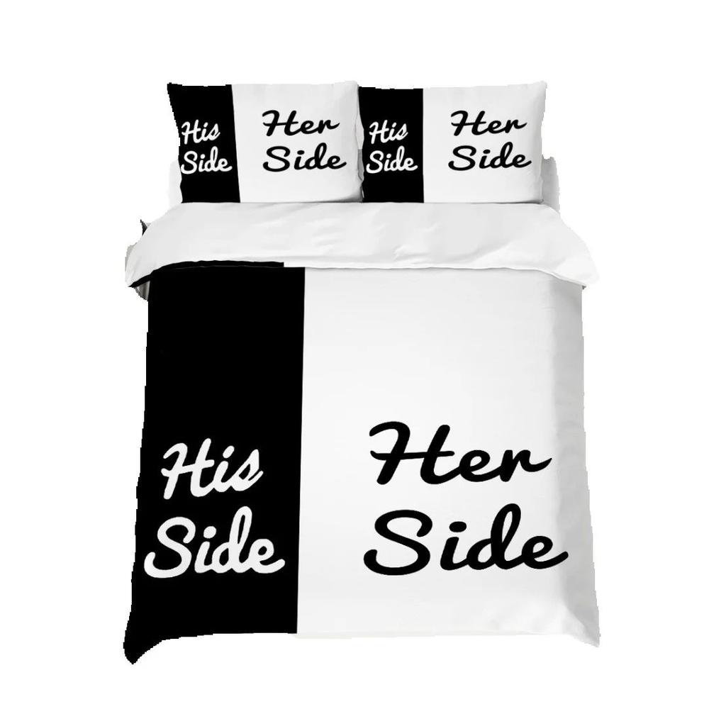 Lovers Gift Duvet Cover Set Mr Mrs bedding set Couple Romantic Valentines Day Quilt Cover Pillowcases Queen King Size 2/3 Pcs
