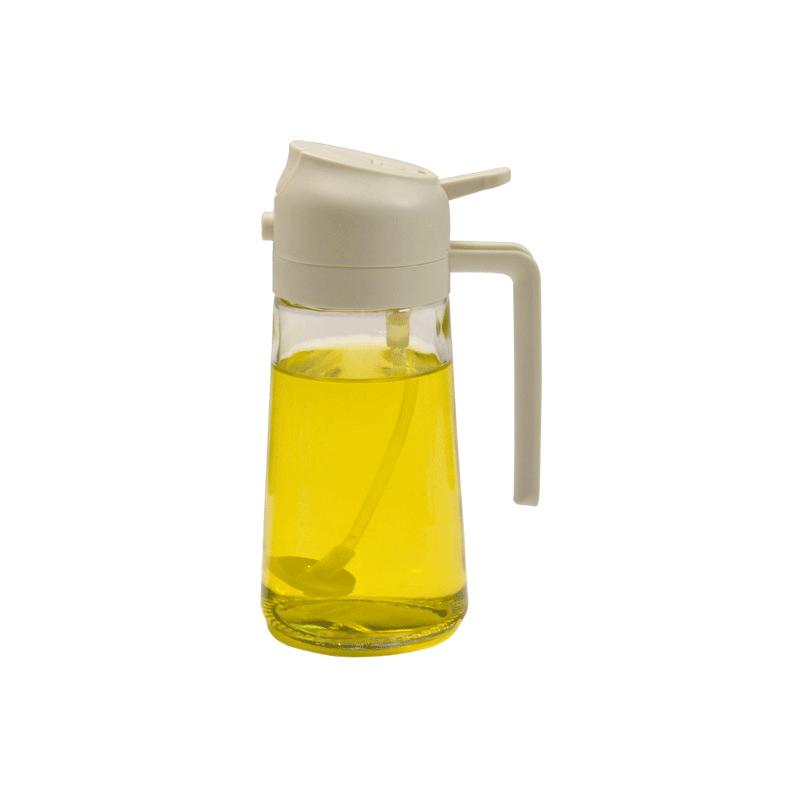 600ML Glass Spray Oil Bottle 2 in 1 Spray Pour Kitchen Cooking Oil Dispenser Atomized Air Fryer Oil Spray Bottle Sauce Sprayer