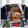 Poster Fast Food Cooking Hamburger Cheese Flannel Blanket Burger Creative Throw Blanket for Home Hotel Sofa 200x150cm Super Soft