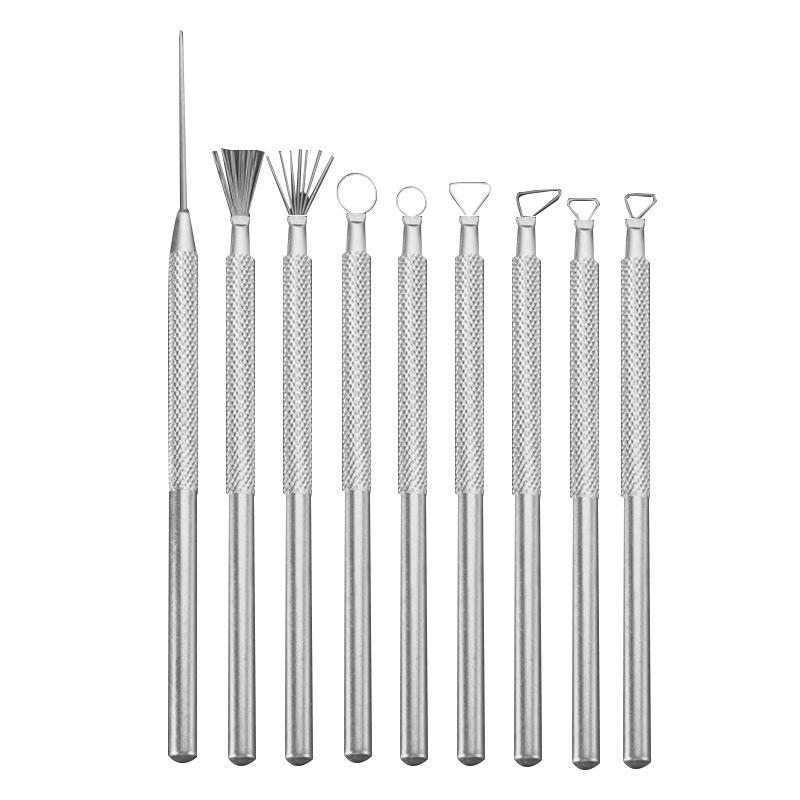 Seven-Needle Steel Brush for Ultra-Light Polymer Clay Shaping Tools, 7-Piece DIY Set