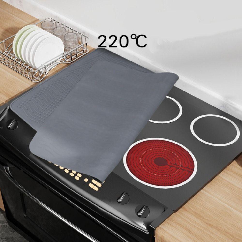 Non-slip Silicone Cooktop Mat Heat Resistant Tableware Pad Dish Drainer Mat  Kitchen