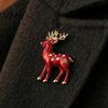 Alloy Reindeer Brooch Christmas Pin, Rhinestone Elk Lapel Sweater Decorative Pin Cardigan Coat Suits Accessories, Jewelry Gift for Xmas