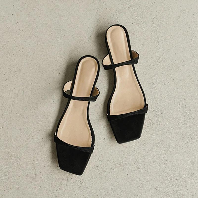 Minimalist Two Part Slide Sandals Women Slippers Summer New Outdoor Beach Flat Sandals Non-slip Slides Woman Shoes