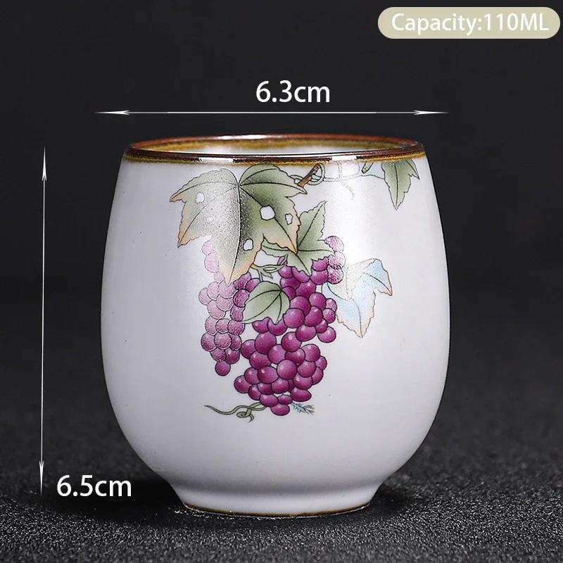 Boutique Ceramic Teacup Meditation Cup Hand Painted Landscape Travel Tea Bowl Handmade Tea Set Accessories Pu'er Master Cup