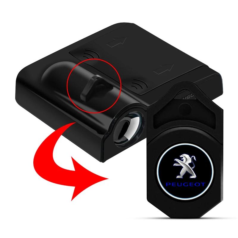 For Peugeot 1/2Pcs LED Welcome Light Car Door Projector Lamps Car Accessories For Peugeot 108 406 407 408 206 207 208 306 307 30