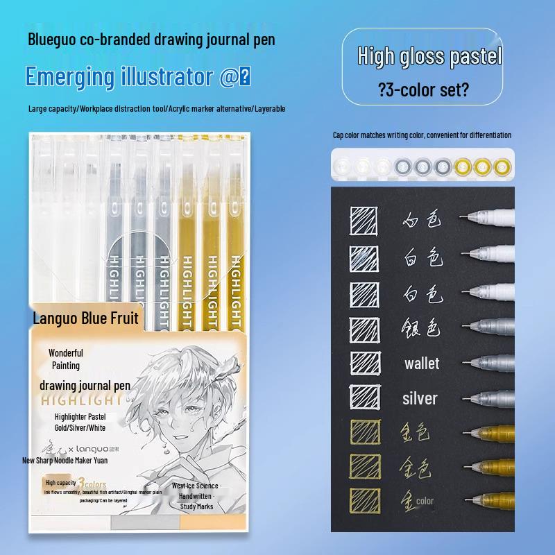 Blueguo Morandi Highlighter Pen Set: 135-Color Journal & Drawing Markers
