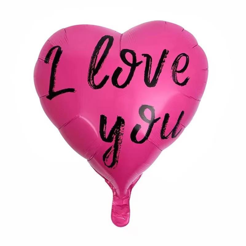 Qixi Valentine's Day Romantic Pink Heart & Star Balloons for Weddings & Birthdays
