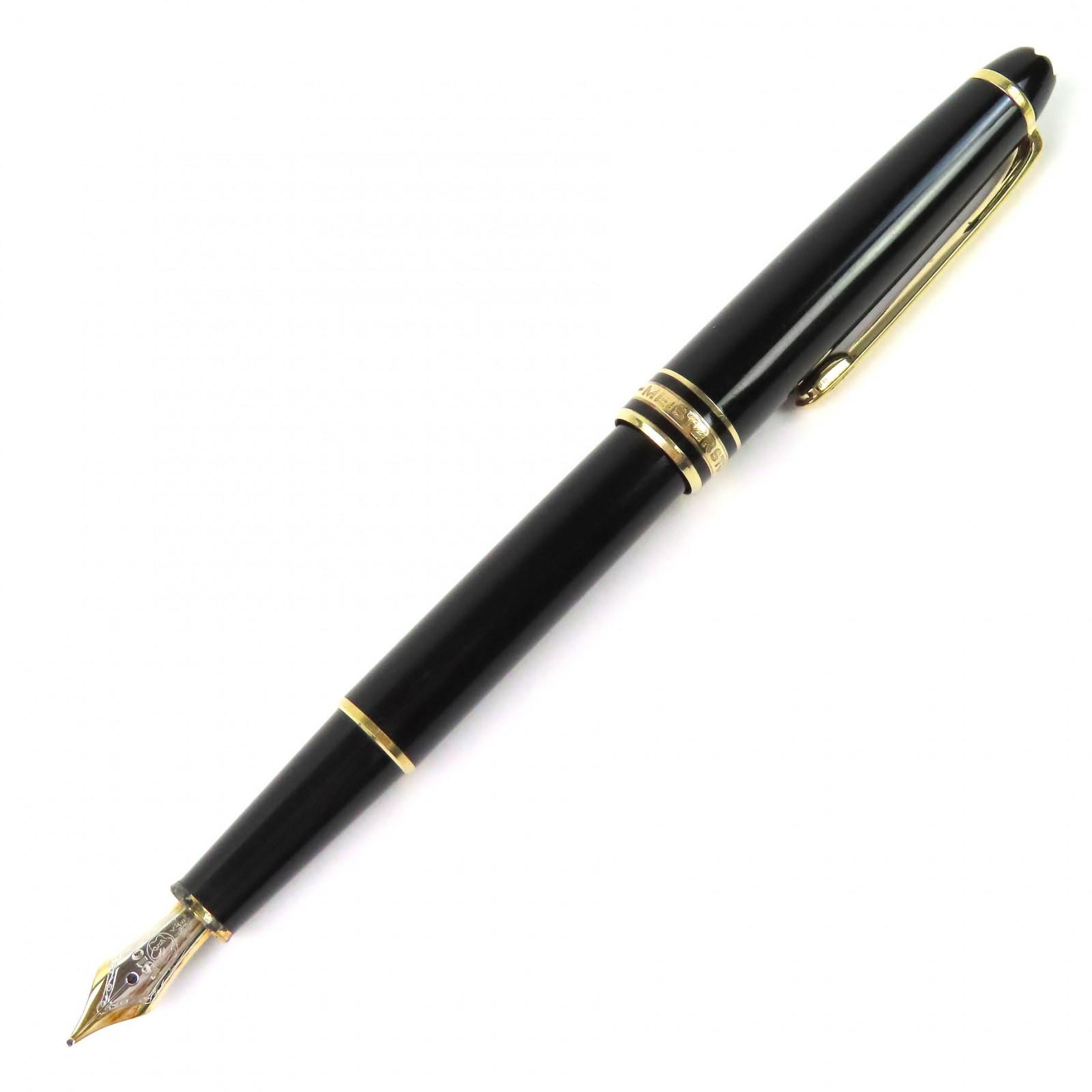 Очень хорошая перьевая ручка MONTBLANC Meisterstück Classic белая звезда черная 14K мужская Б/У