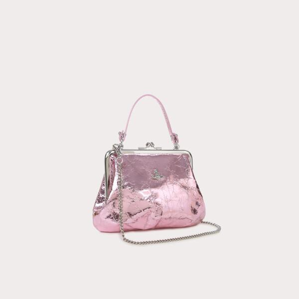 Vivienne Westwood Metallic Crinkle Frame Shoulder Bag