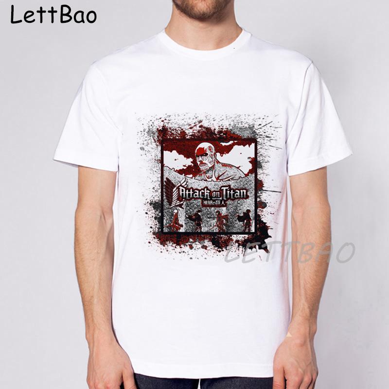 Fashion Japanese Anime Attack On Titan T Shirt Men Funny Cartoon Cool T Shirt Summer Casual
