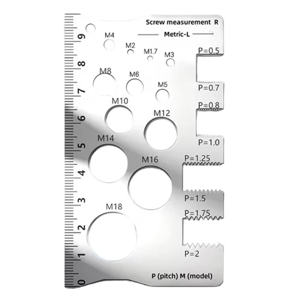 Thread Checker Screw Measurement Ruler Stainless Steel Caliper Metric Gauge Tool For Measuring Screw Pitch Bit Bolt Nut Screw