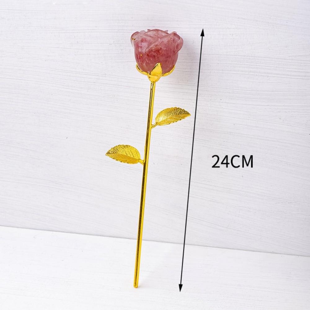 Romantic Crystal Rose Flower Ornament Figurine Valentine's Day Gift for Girlfriend Birthday Wedding Gifts Home Table Decoration