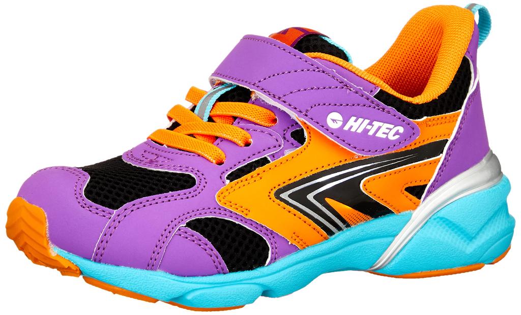 Hi-Tec KD046 FLASH FORCE KIDS Outdoor Sneakers, LED Camping, Purple, 15.0 cm, 2E