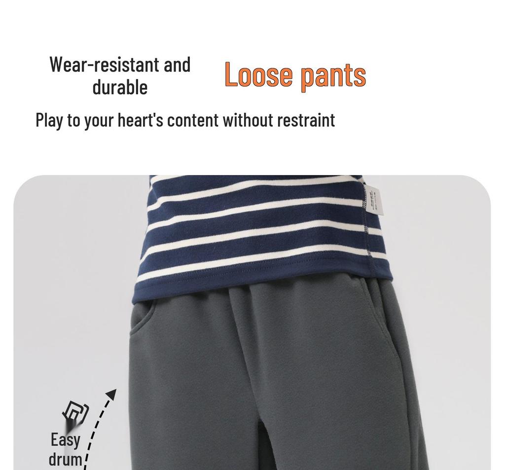 European Boys' Cartoon Sports Thick Sweatpants - Autumn/Winter 2025 Toddler & Children’s Clothing
