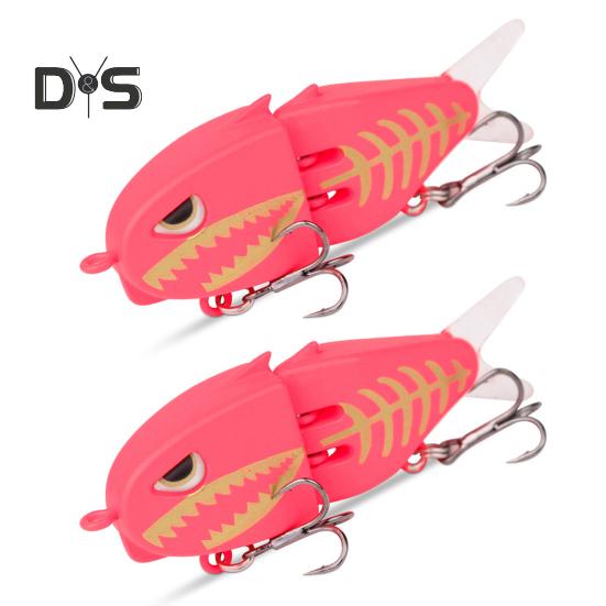 

2 шт. 6 см/6,5 г многосочлененная приманка-карандаш с двойными крючками, медленно тонущий двухсекционный свимбейт, жесткая искусственная приманка для пресноводной и соленой рыбалки