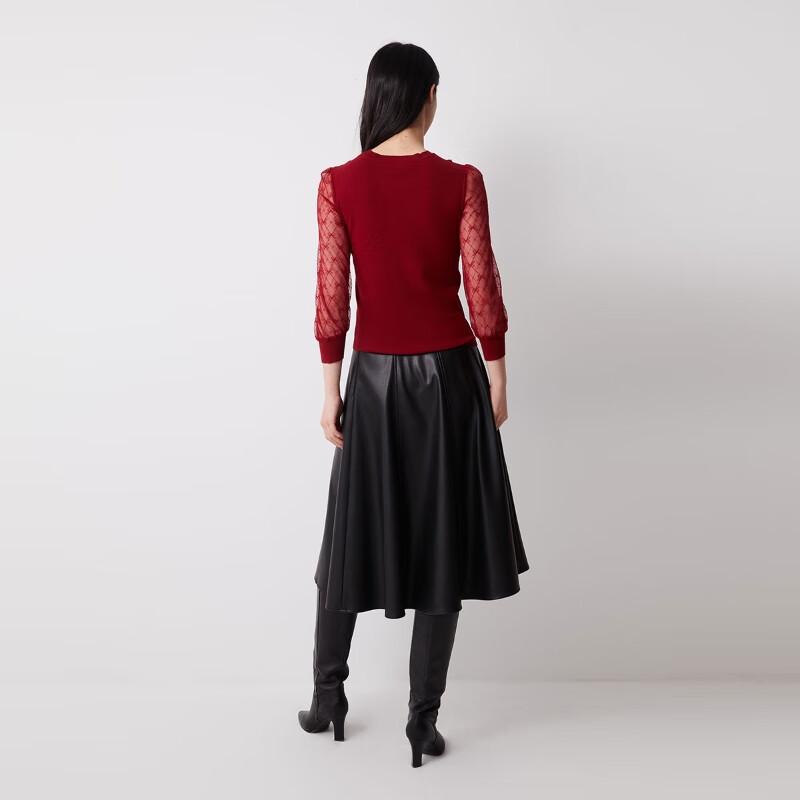 VEROMODA Women's See-Through 3/4 Sleeve Knit Top