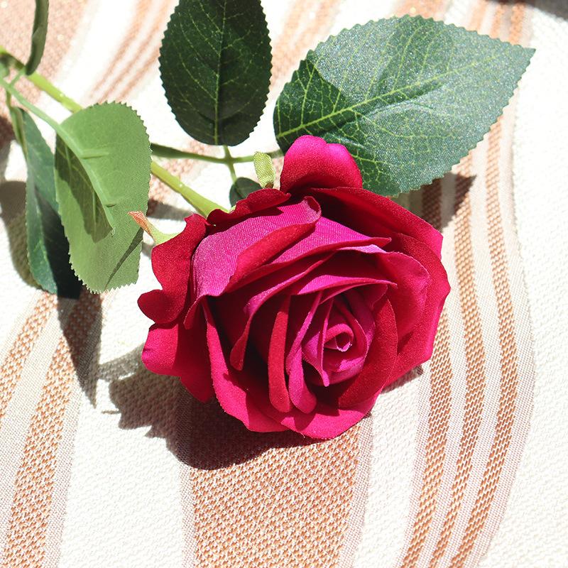 10pcs Simulation Flowers Velvet Pearl Roses Chinese Valentine's Day Gift Fake Flower Artificial Red Rose Wedding Decoration