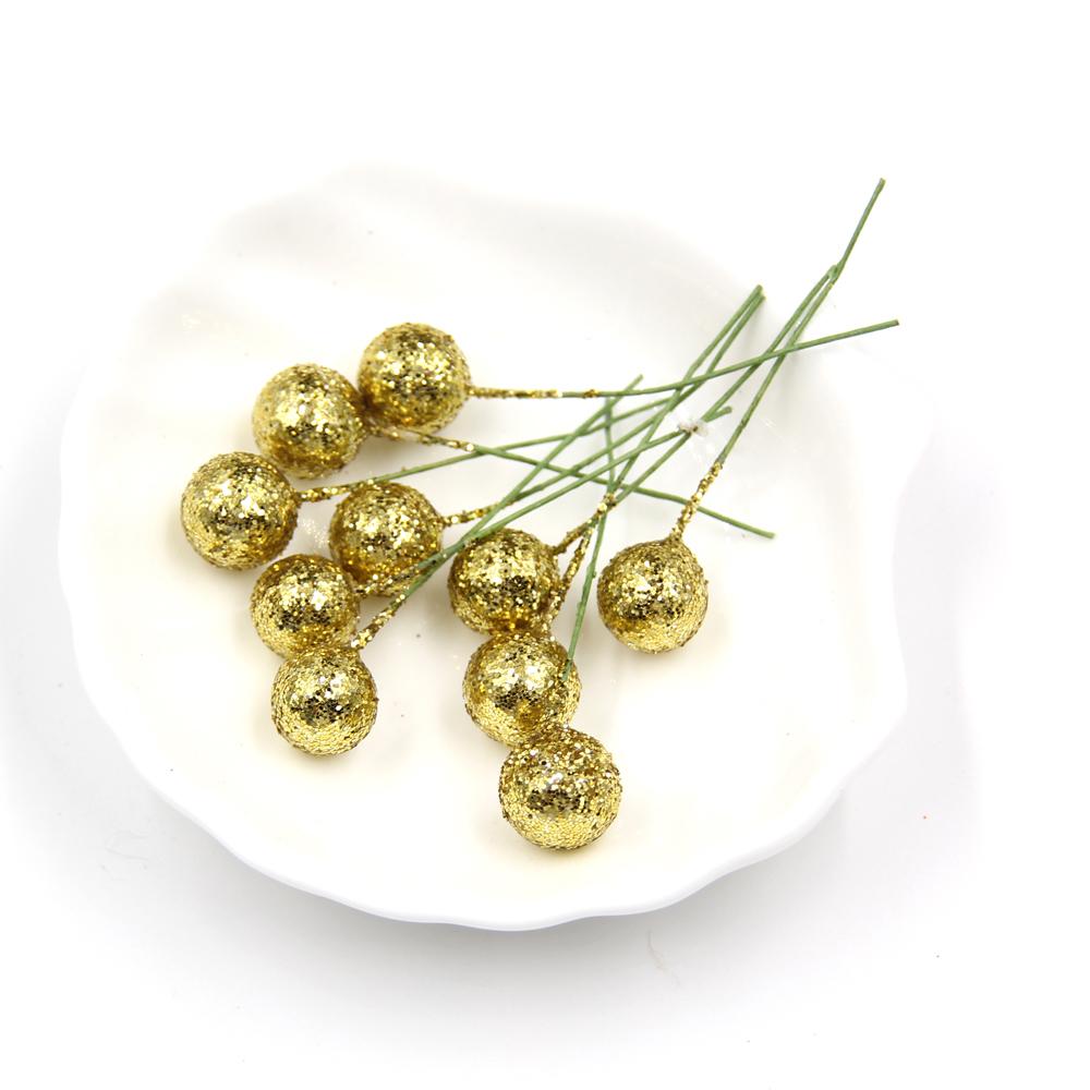 1 Pack Weihnachten Gold Weiß Schaumbeeren Künstliche Rattan Kugel Kiefernzweige Weihnachts Tür-/Baumhänge Dekorationen Weihnachtsgeschenke