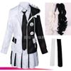 Anime-Spiel Danganronpa, Cosplay-Kostüm, Enoshima Junko Uniform, Kaffee-Arbeitskleidung, Kurzer Rock, Monokuma Kopfschmuck