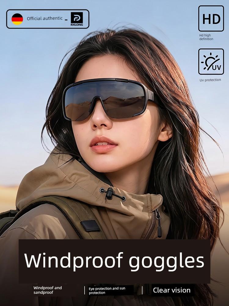 German Desert Wind and Sand Protection Goggles, Outdoor Wearable Myopia Sunglasses, Mountaineering, Hiking, Climbing Sunglasses, Snowfield Sunglasses