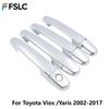 For Toyota Vios Yaris XP40 XP90 XP150 Belta 2002-2017 Chrome Door Handle Cover Trim Luxury Car Accessories 4pcs