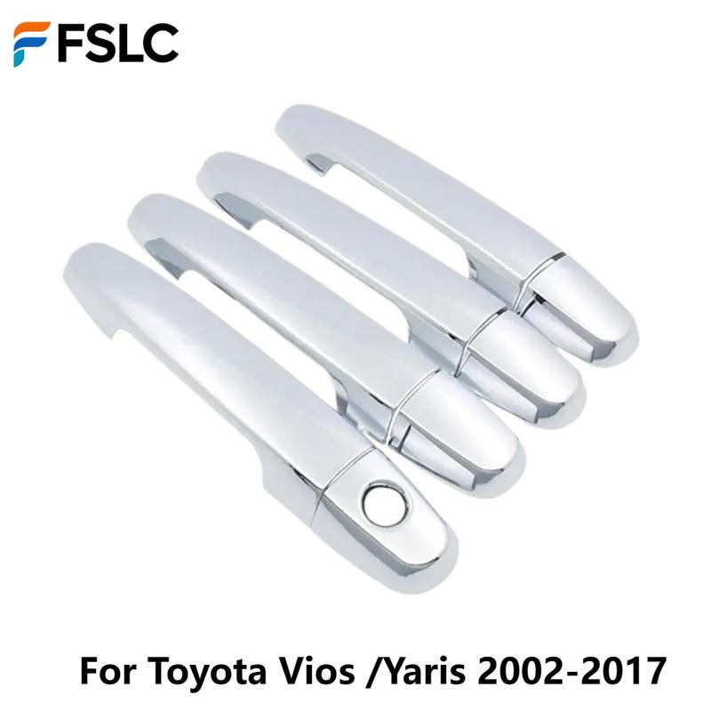 For Toyota Vios Yaris XP40 XP90 XP150 Belta 2002-2017 Chrome Door Handle Cover Trim Luxury Car Accessories 4pcs