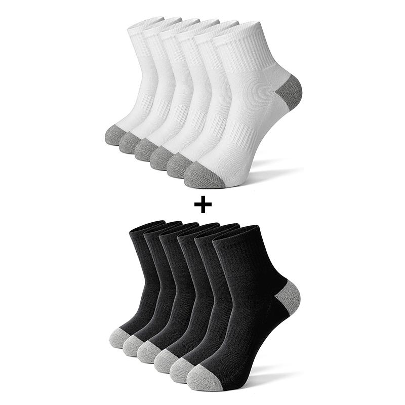 6/12 Paar Herren Baumwolle Laufsocken Crew Socken Mittelhoch Hochwertig Lässig Atmungsaktiv Sportsocken Für Männer und Frauen Weiche Socke