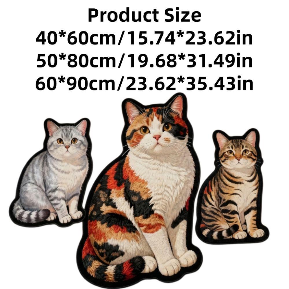 2D Flat Animal Doormat Special-shaped Room Floor Rug New Cat Carpet Bedroom Living Room Decor