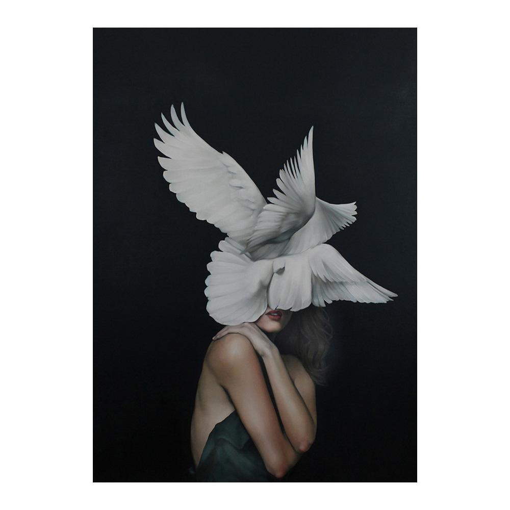 

Скандинавские цветы, голова, женщина, холст, картины на стене, художественные постеры и принты, перья для девочек, настенные панно, украшение для дома, Cuadro 20x30cm