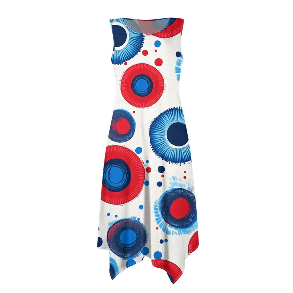 Damen Freizeitkleid für den Sommer, Tankkleid, lockeres Strandkleid mit Taschen, ausgestelltes Midi-Sommerkleid