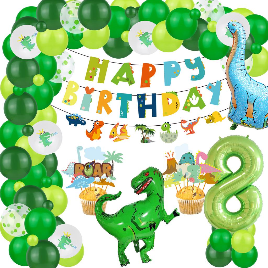 Dinosaur Theme Suit, Boy And Girl Birthday, Baby Birthday Party Decoration, Dinosaur Balloon Background Wall