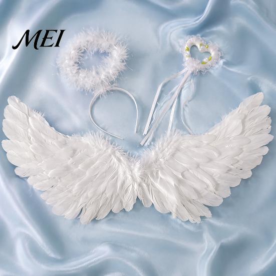 Swan Costume Accessories Angel Wings Feather for Kids Adults, Lightweight Fairy Carnival with Elastic Straps, Christmas Halloween Party And