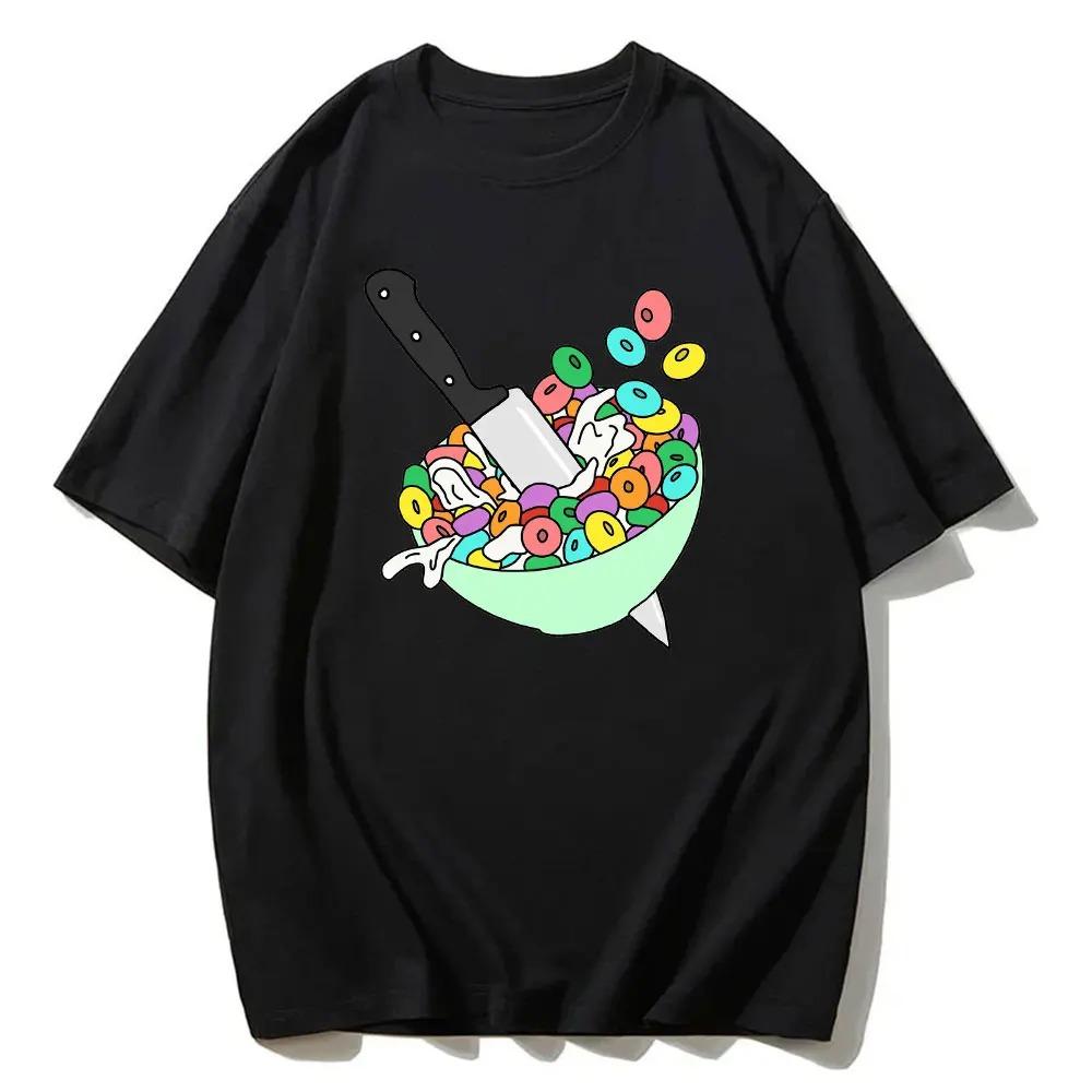 Funny Meme Tee Cereal Killer Cotton T Shirt Kidcore Offensive Unisex TShirts Colorful Tee Slogan T-Shirts Shirts 90s Graphic Tee