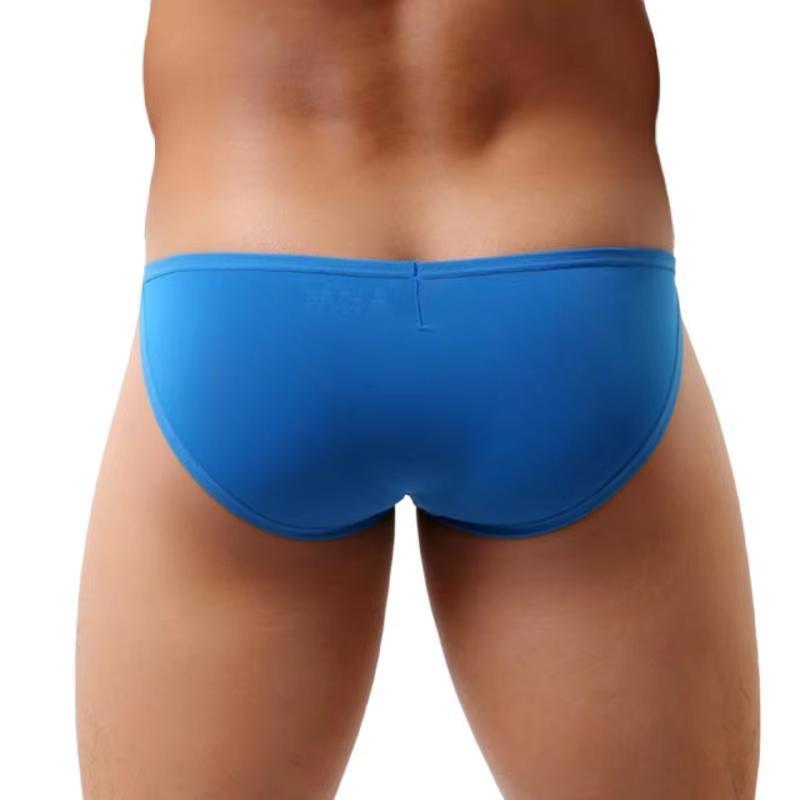 Sexy Underwear Men Mini Briefs Low Waist Sexy Underpants Smooth Ice Silk Male Panties Bikini Briefs