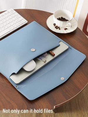 Leder A4 Dokumententasche: Wasserdichte Business-Aktentasche & Büro-Mappe mit Druckknopf
