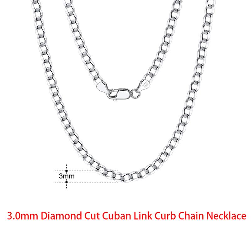 Rinntin Zinc Alloy Sterling Zinc Alloy Italian 2.6/3.7/5.0mm Flat Mariner Chain Necklace for Women Men Fashion Neck Chain Zircon SC78
