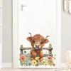 1 pz Adesivi Murali in PVC Autoadesivi Decorazioni per Cameretta Bambini Decorazioni per la Casa Fiori Cartoni Animati Mucca Carina Adesivi Murali Frigorifero Porta Camera da Letto