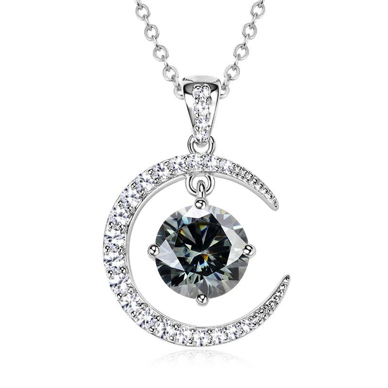 Sterling Silver Moissanite Necklace for Women High-end Design Pendant Niche Smart Clavicle Chain Female Fine Jewelry