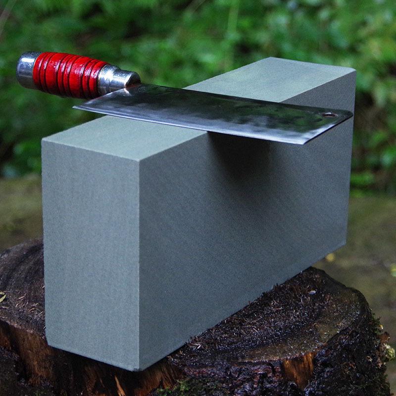 Extra Großes Küchenmesser Schärfset: Traditioneller Ölstein & Grober Schleifstein mit Schlamm