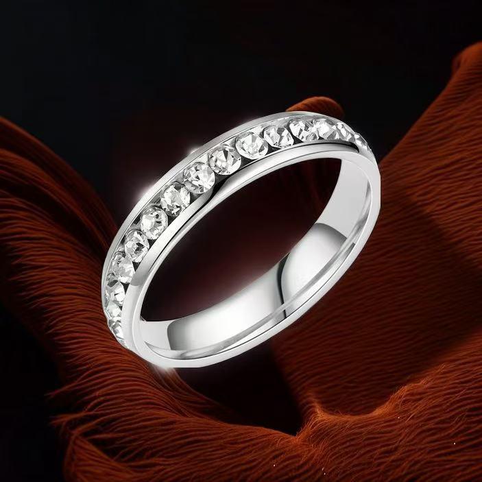 Stainless Steel Titanium Women's Ring - No-Fade, Niche Design, Ins Style, Diamond-Plated Gold-Plated, Plain Ring