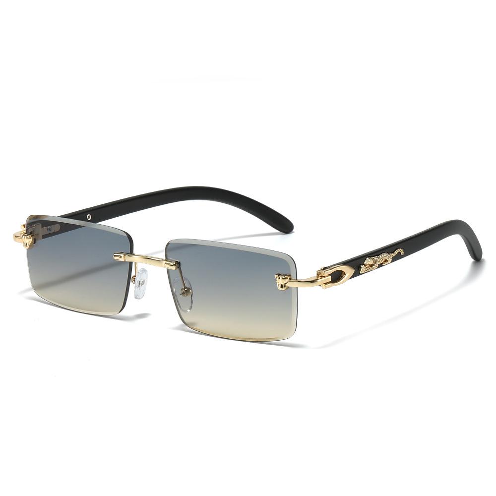 2025 Frameless Fashion Sunglasses with Leopard Decor for Men - European & American Style