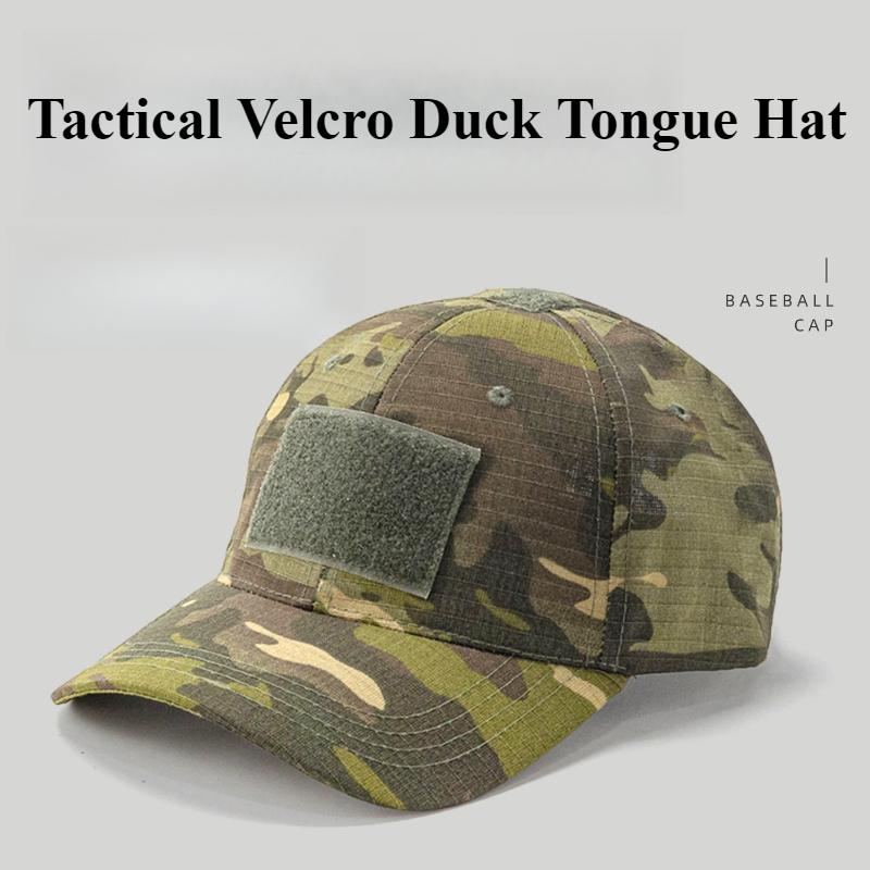Jarní maskáčová baseballová čepice - Taktická vojenská snapback s Velcro panelem Unisex Prodyšná sluneční čepice Venkovní UV ochrana