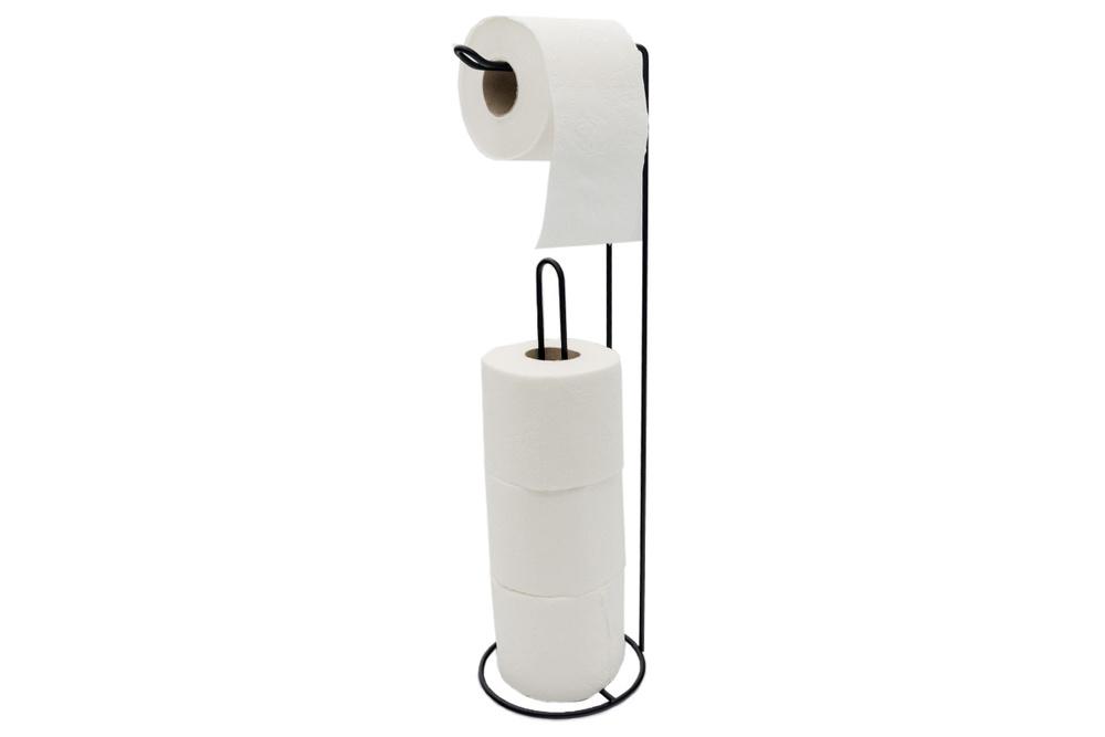 Stojak na papier toaletowy czarny 54 cm