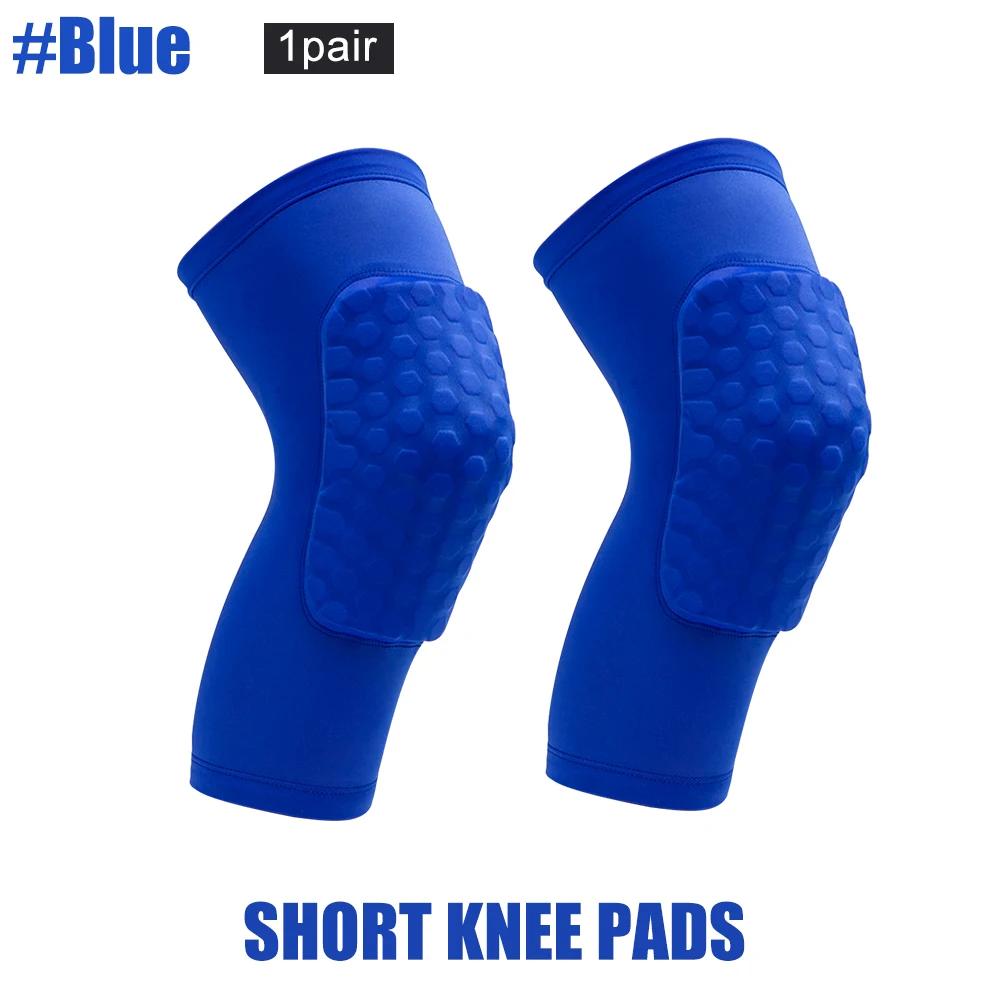 1/2Pcs Knee Support Brace Pads, Breathable Short Shockproof Honeycomb Football Volleyball Compression Kneepad Protector Gear