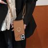 Applicable To Iphone16promax Crossbody Lychee Pattern 12pro Ring Fishtail Lanyard Card Function Protective Case