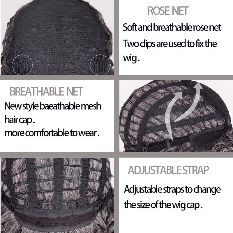 MISSQUEEN Afro peruki z kręconymi włosami z grzywką dla czarnych kobiet afrykańskie syntetyczne Omber bezklejowe peruki do Cosplay żaroodporne Lizzy