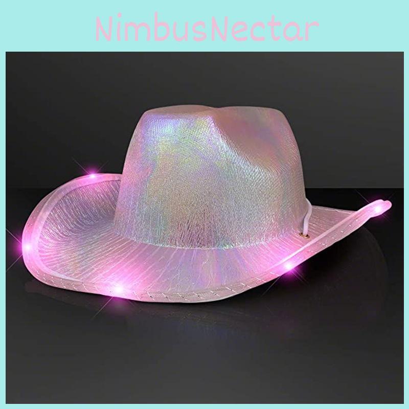 Lighted Cowboy Fun Hat Fixed Shape Halloween Christmas Party Gatherings Supplies