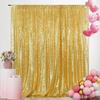 1 Panel Gold Sequin Photo Backdrop Curtain Panels Stage For Shimmer Birthday Wedding Photograph Shower Decoration Backdrop Fabric