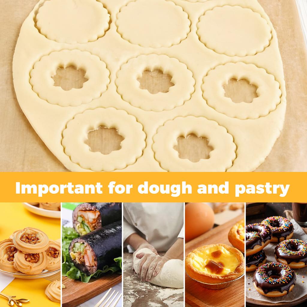 Stainless Steel Round Cookie Cutter 12 Sizes Curved Edge Donut Cutter Ring Mousse Cake Decoration Baking Mold Kitchen Utensils